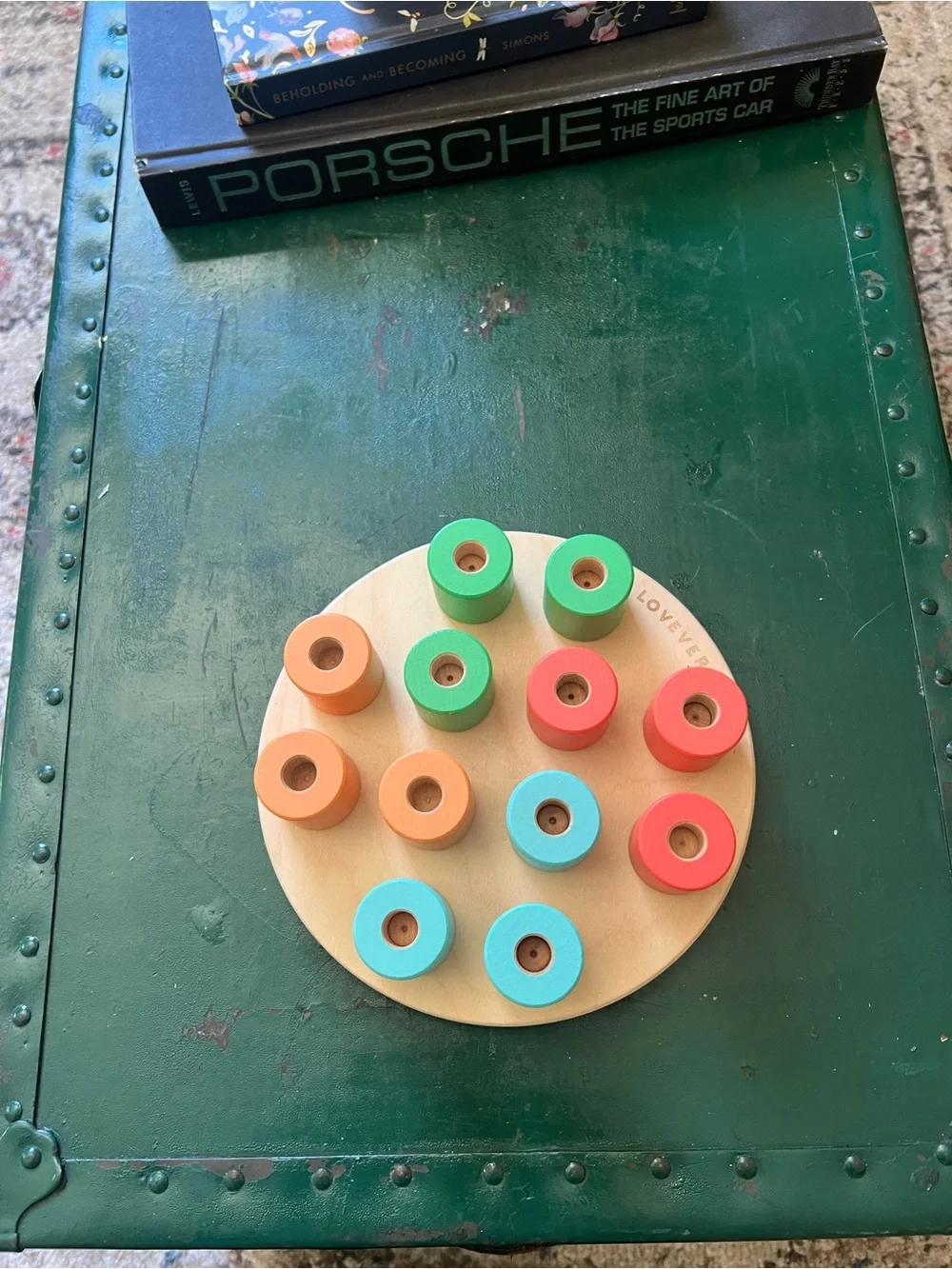 Lovereery Wooden Peg Sorting Toy Multicolor Pegs